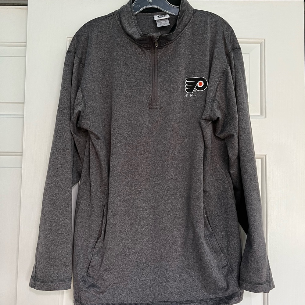 Knight’s Apparel, Inc NHL Flyers Men’s 1/4 Zip Up Gray Size Medium